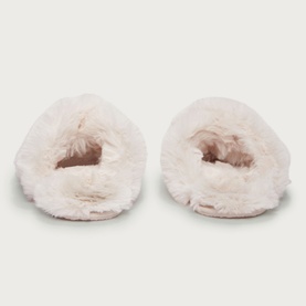 Faux Fur Cross Slider Slippers