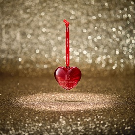 Elton John Aids Foundation Red Heart Tree Ornament