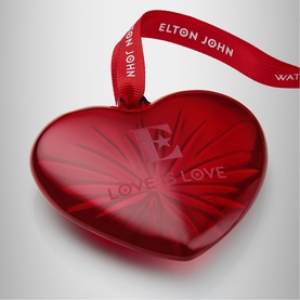 Elton John Aids Foundation Red Heart Tree Ornament