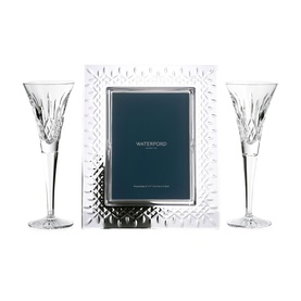 Lismore Picture Frame & Toasting Flutes Three-Piece Set