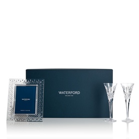 Lismore Picture Frame & Toasting Flutes Three-Piece Set