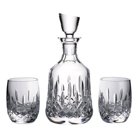 Lismore Round Decanter & Tumbler Glass Three-Piece Set