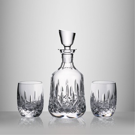 Lismore Round Decanter & Tumbler Glass Three-Piece Set