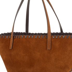 Caro Whipstitch Suede Bucket Bag