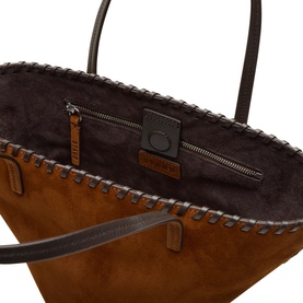 Caro Whipstitch Suede Bucket Bag