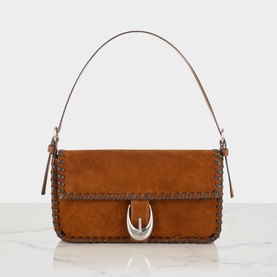 Harlow Whipstitch Suede Shoulder Bag