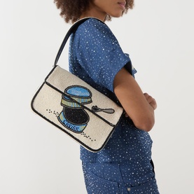 Tommy Caviar Beaded Shoulder Bag