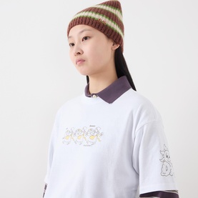 Striped Knitted Logo Beanie