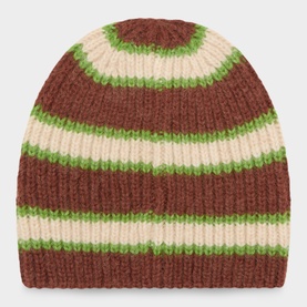 Striped Knitted Logo Beanie