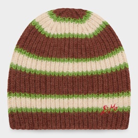 Striped Knitted Logo Beanie