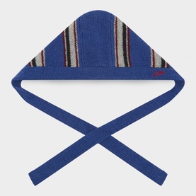 Striped Knitted Logo Hood