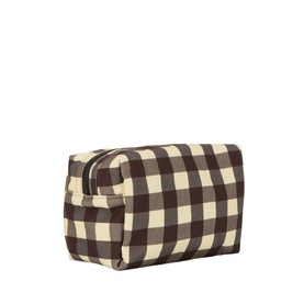 Check Print Logo Cosmetic Bag