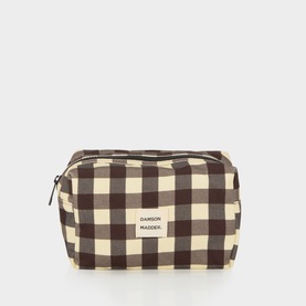 Check Print Logo Cosmetic Bag