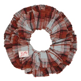 Check Ruffle Hair Scrunchie