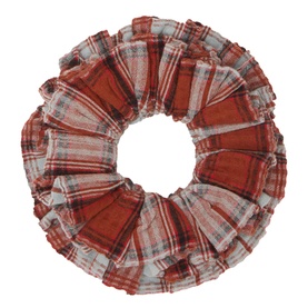 Check Ruffle Hair Scrunchie