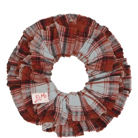 Check Ruffle Hair Scrunchie