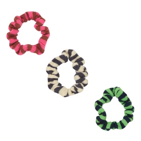 Three-Pack Striped Knitted Scrunchies