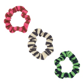 Three-Pack Striped Knitted Scrunchies