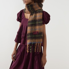Logo Check Fluffy Wrap Scarf