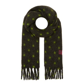 Logo Dotted Fluffy Wrap Scarf
