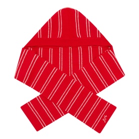 Striped Hooded Logo Scarf