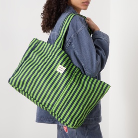 Logo Striped Tote Bag