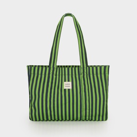 Logo Striped Tote Bag