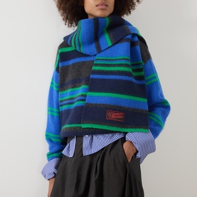 Rene Logo Striped Wrap Scarf
