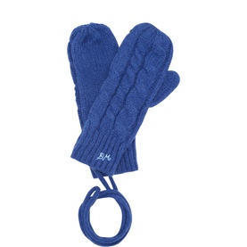 Cable Knit Logo String Mittens