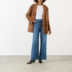 Slim Palazzo Raw-Hem Jeans