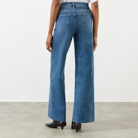 Slim Palazzo Raw-Hem Jeans