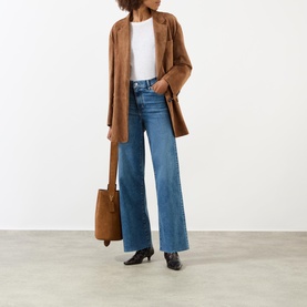 Slim Palazzo Raw-Hem Jeans