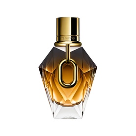 RABANNE Million Gold For Her Parfum 50ml, faceted amber and black bottle with gold cap and ring detail