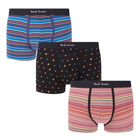 Three-Pack Patterned Logo Boxers
