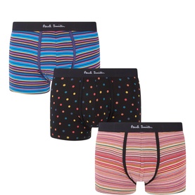 Three-Pack Patterned Logo Boxers