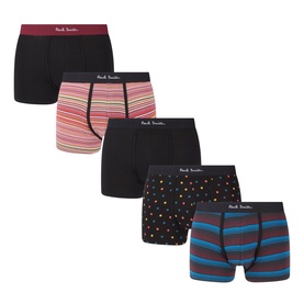 Five-Pack Patterned Logo Boxers