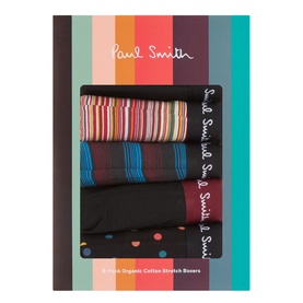 Five-Pack Patterned Logo Boxers