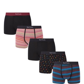 Five-Pack Patterned Logo Boxers