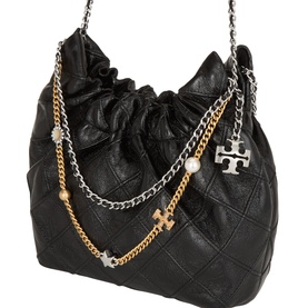 Distressed Fleming Drawstring Hobo Bag