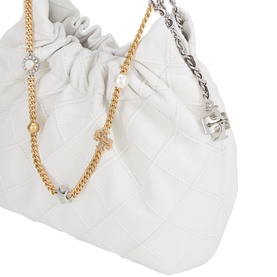 Distressed Fleming Drawstring Hobo Bag