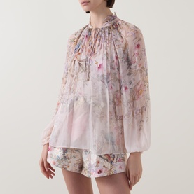 Rebellion Billow-Sleeve Floral Blouse