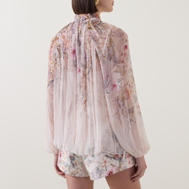 Rebellion Billow-Sleeve Floral Blouse