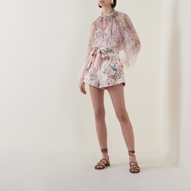 Rebellion Billow-Sleeve Floral Blouse