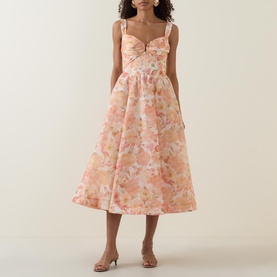 Rebellion Golden Bloom Draped Dress