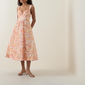 Rebellion Golden Bloom Draped Dress