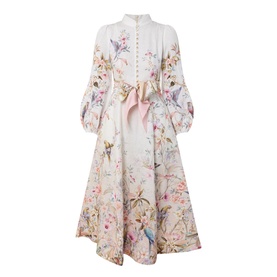 Rebellion Cream Aviary Shirt Dress