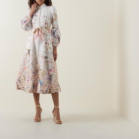 Rebellion Cream Aviary Shirt Dress