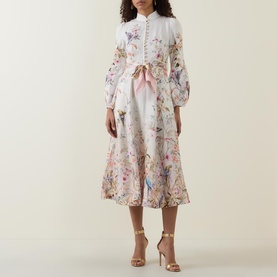 Rebellion Cream Aviary Shirt Dress