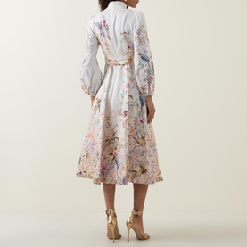 Rebellion Cream Aviary Shirt Dress