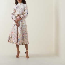 Rebellion Cream Aviary Shirt Dress